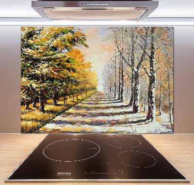 Cooker splashback Autumn versus winter