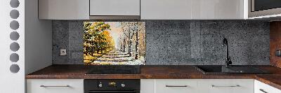 Cooker splashback Autumn versus winter