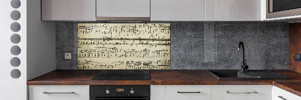 Cooker splashback Notes on the staff