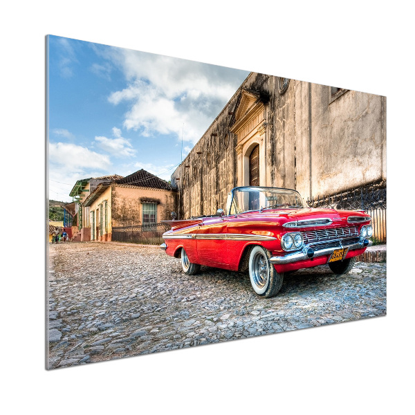 Kitchen splashback Red Chevrolet