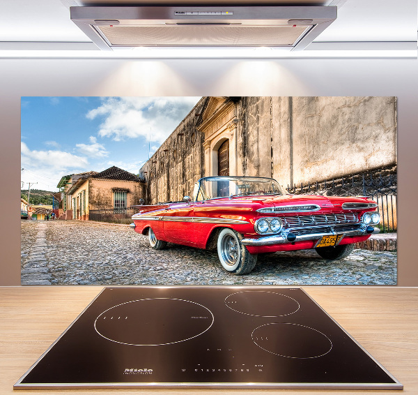 Kitchen splashback Red Chevrolet