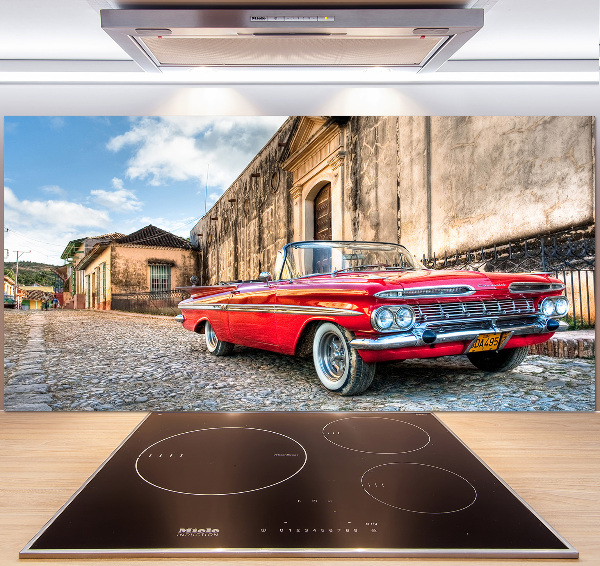 Kitchen splashback Red Chevrolet