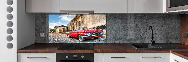 Kitchen splashback Red Chevrolet