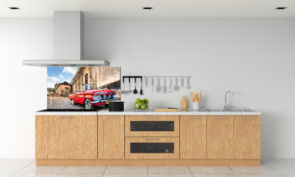 Kitchen splashback Red Chevrolet