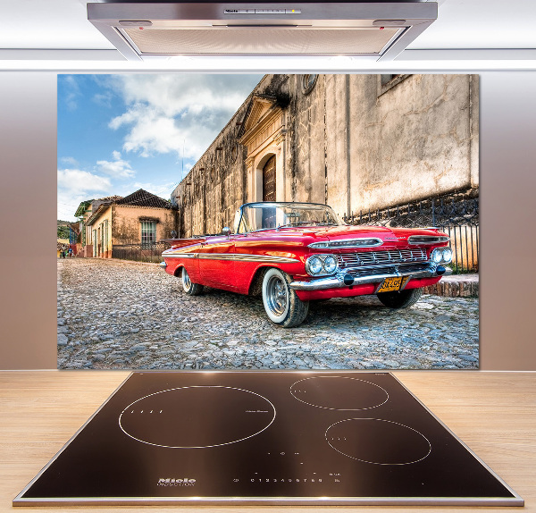 Kitchen splashback Red Chevrolet