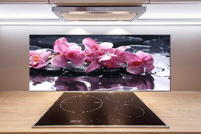 Cooker splashback Pink orchid