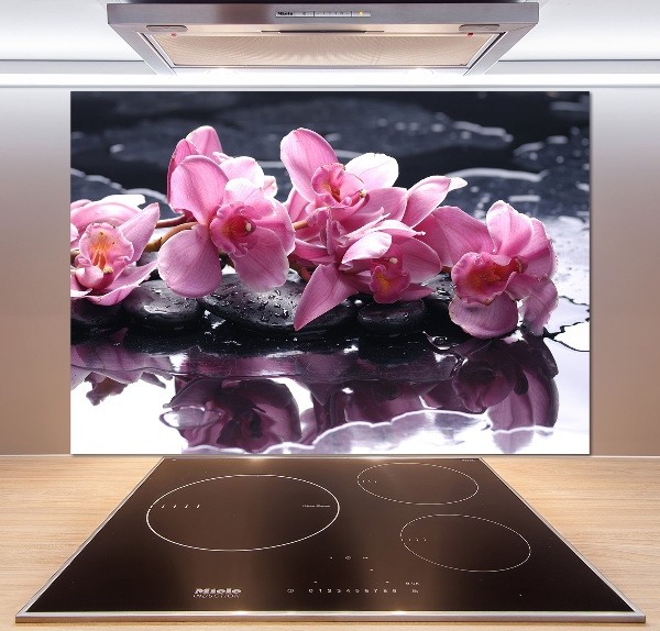 Cooker splashback Pink orchid