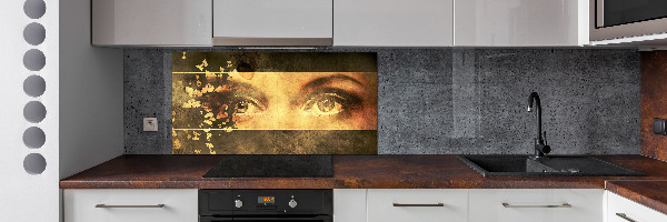 Hob splashback Eyes and butterflies