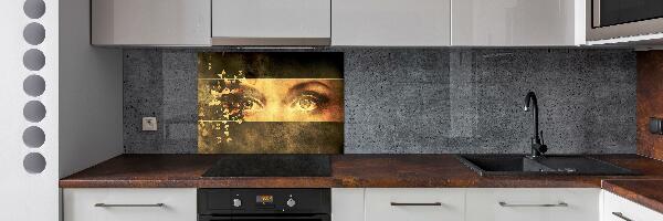 Hob splashback Eyes and butterflies