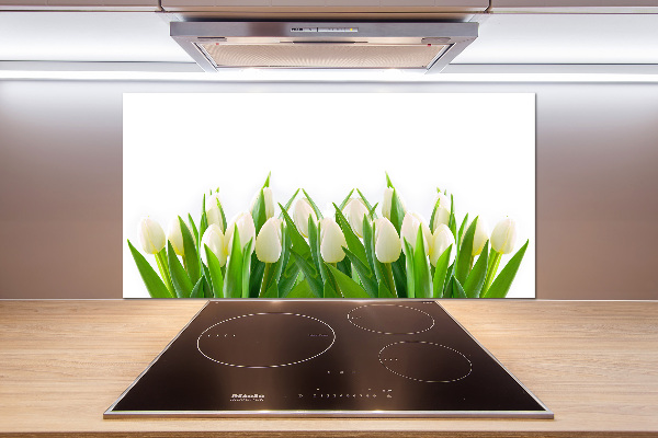 Cooker splashback White tulips