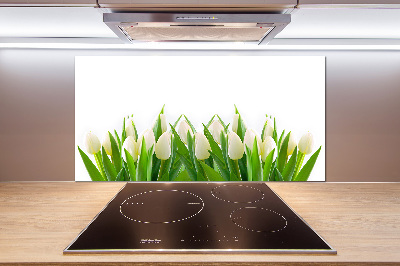 Cooker splashback White tulips