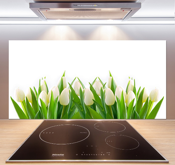 Cooker splashback White tulips