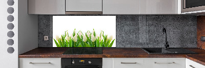 Cooker splashback White tulips