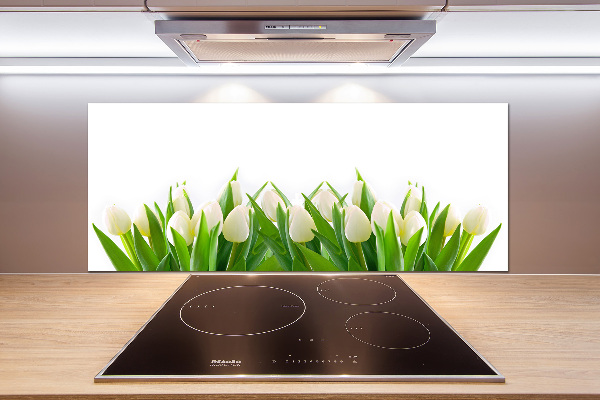 Cooker splashback White tulips