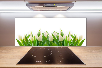 Cooker splashback White tulips