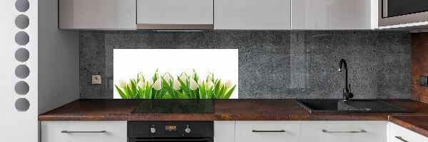 Cooker splashback White tulips