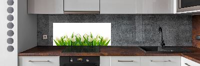 Cooker splashback White tulips