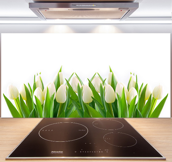 Cooker splashback White tulips