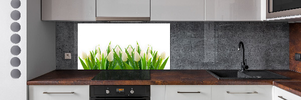 Cooker splashback White tulips