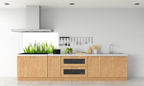 Cooker splashback White tulips