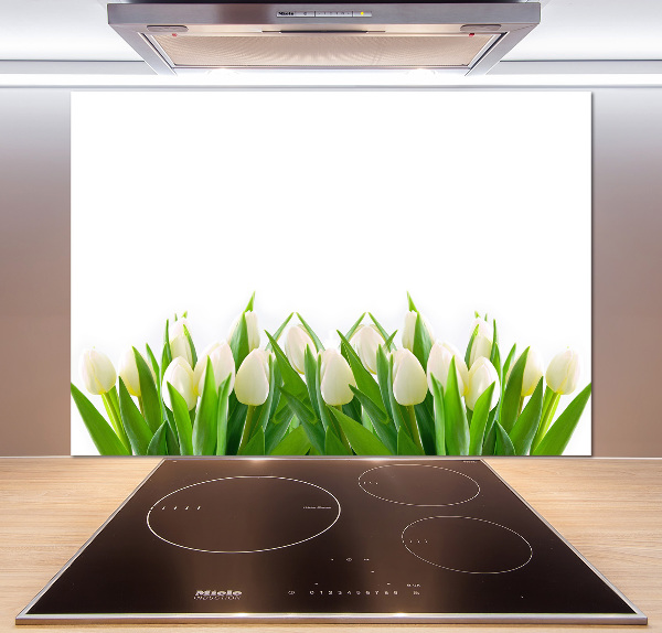 Cooker splashback White tulips