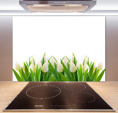 Cooker splashback White tulips