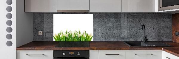 Cooker splashback White tulips