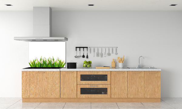 Cooker splashback White tulips