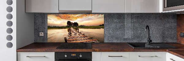 Kitchen splashback Wooden bridge