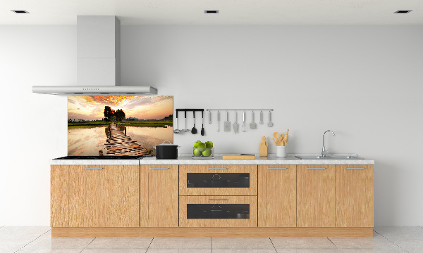 Kitchen splashback Wooden bridge