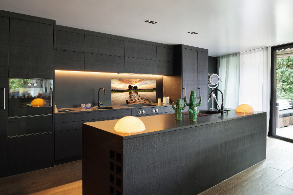 Kitchen splashback Wooden bridge