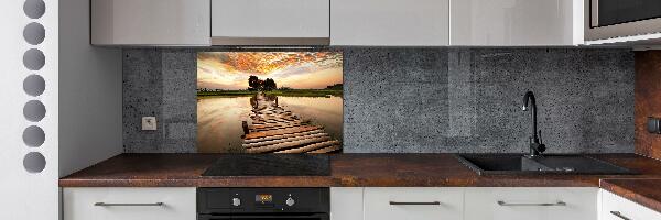 Kitchen splashback Wooden bridge