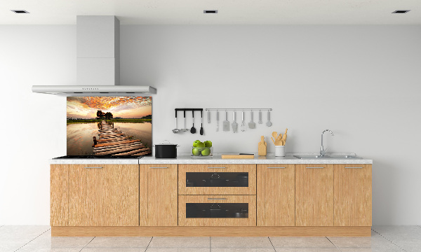 Kitchen splashback Wooden bridge