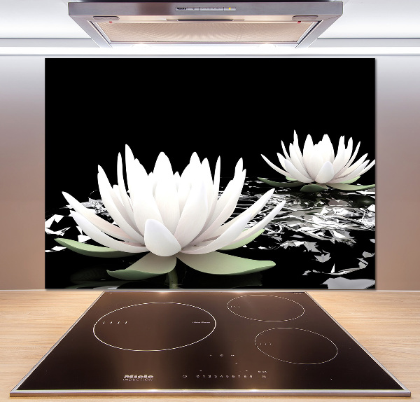 Cooker splashback Water lilies