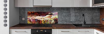 Glass splashback Lying woman