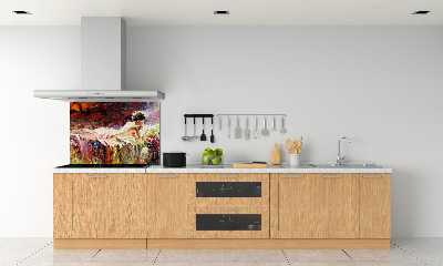 Glass splashback Lying woman