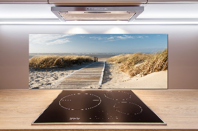 Cooker splashback Path on the beach