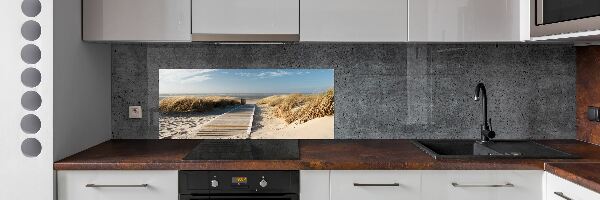 Cooker splashback Path on the beach