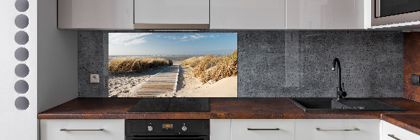 Cooker splashback Path on the beach