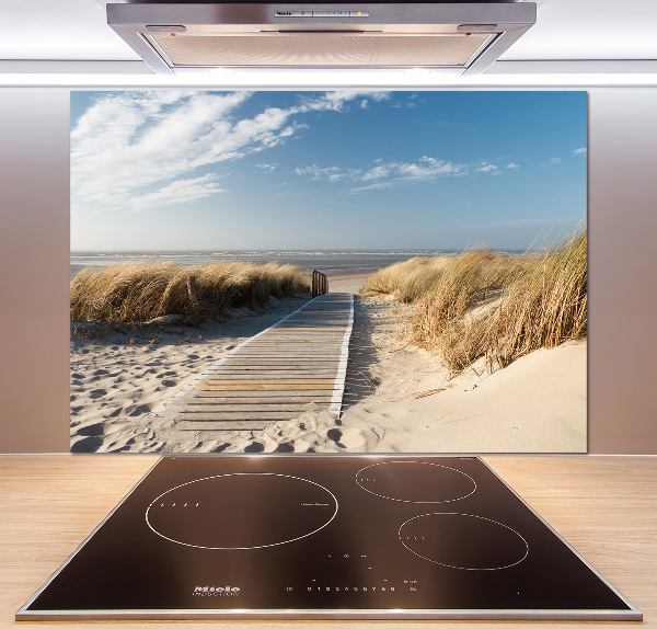 Cooker splashback Path on the beach