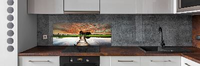 Cooker splashback Wooden bridge