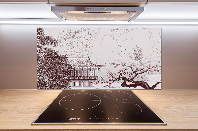 Glass splashback Chinese landscape