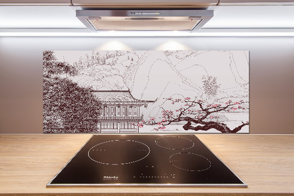 Glass splashback Chinese landscape