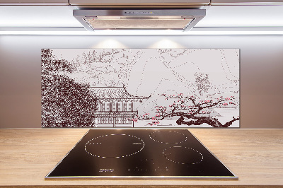 Glass splashback Chinese landscape