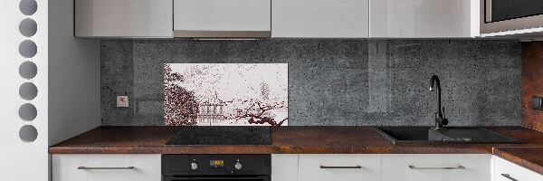 Glass splashback Chinese landscape