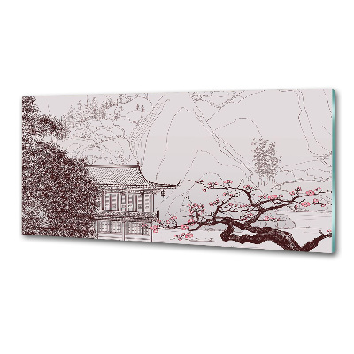 Glass splashback Chinese landscape