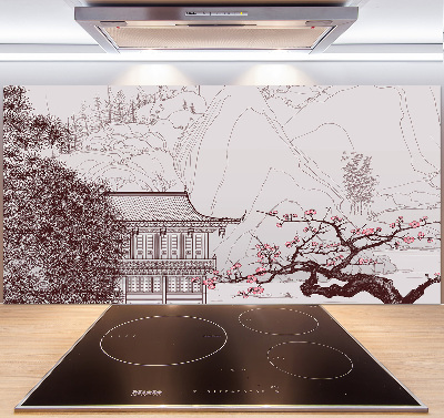 Glass splashback Chinese landscape