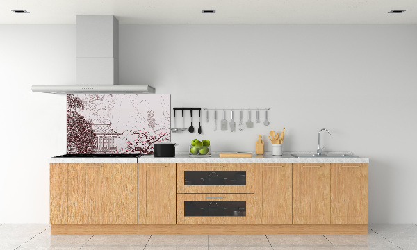 Glass splashback Chinese landscape