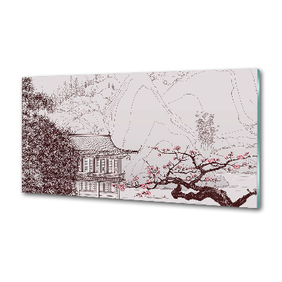 Glass splashback Chinese landscape