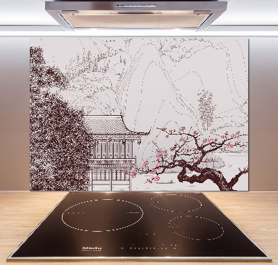 Glass splashback Chinese landscape